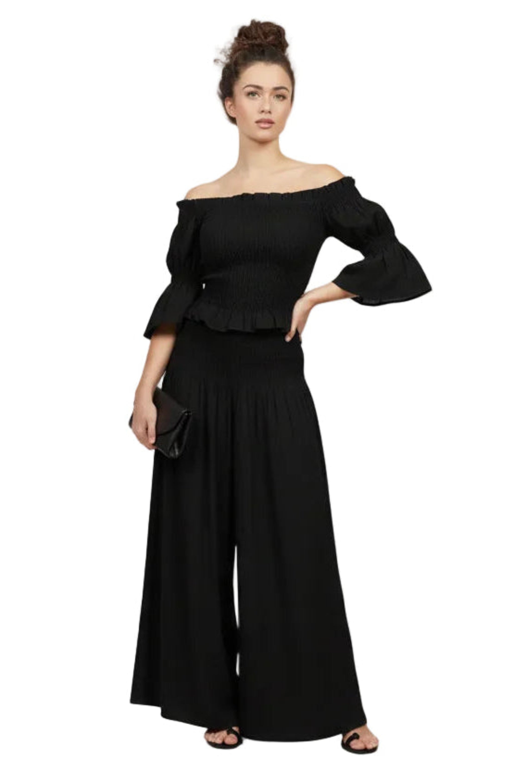 Completo Positano in Puro Lino Nero