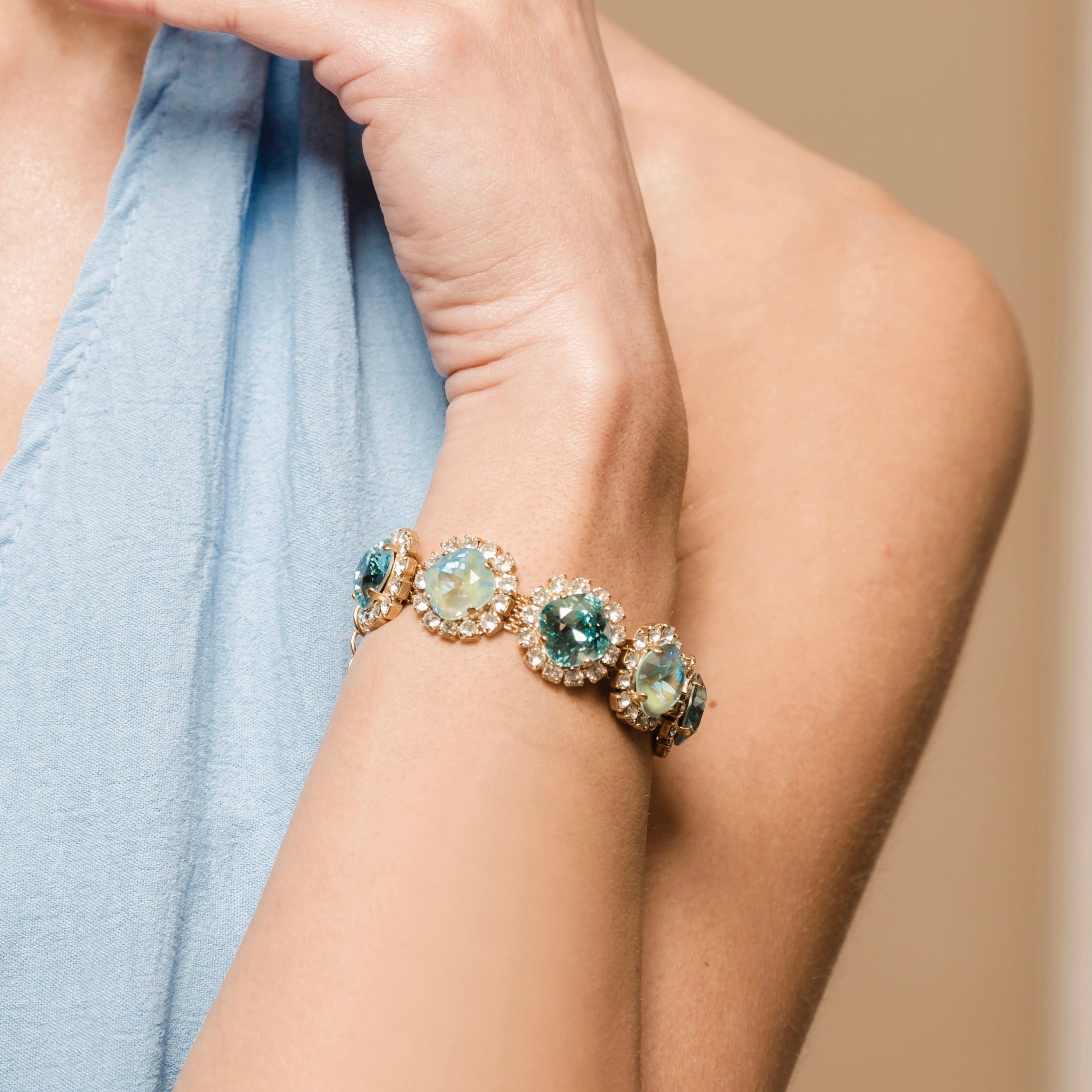 Bracciale Celeste - Nanà Positano | Sandali Artigianali Made In Positano