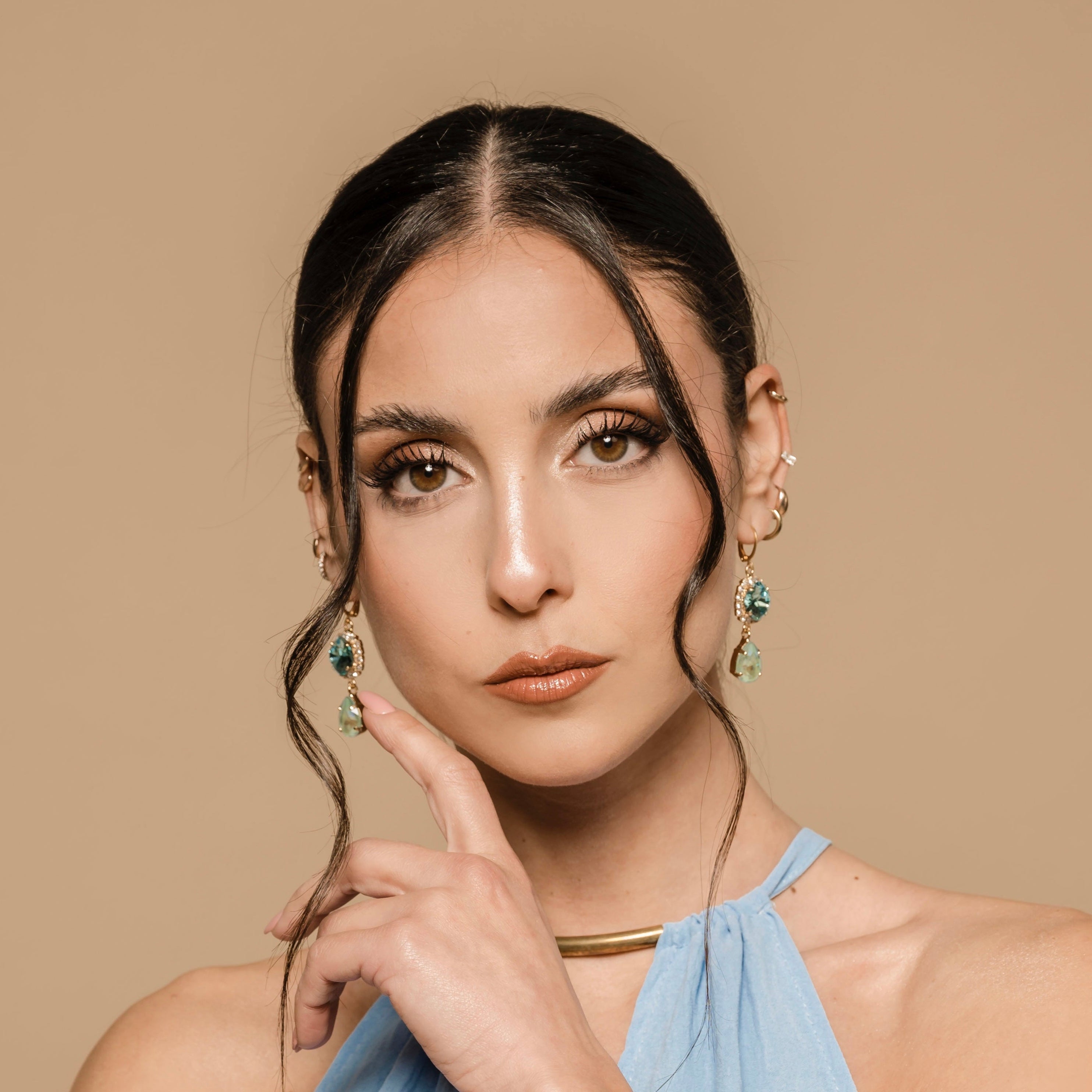 Orecchini Celeste - Nanà Positano | Sandali Artigianali Made In Positano