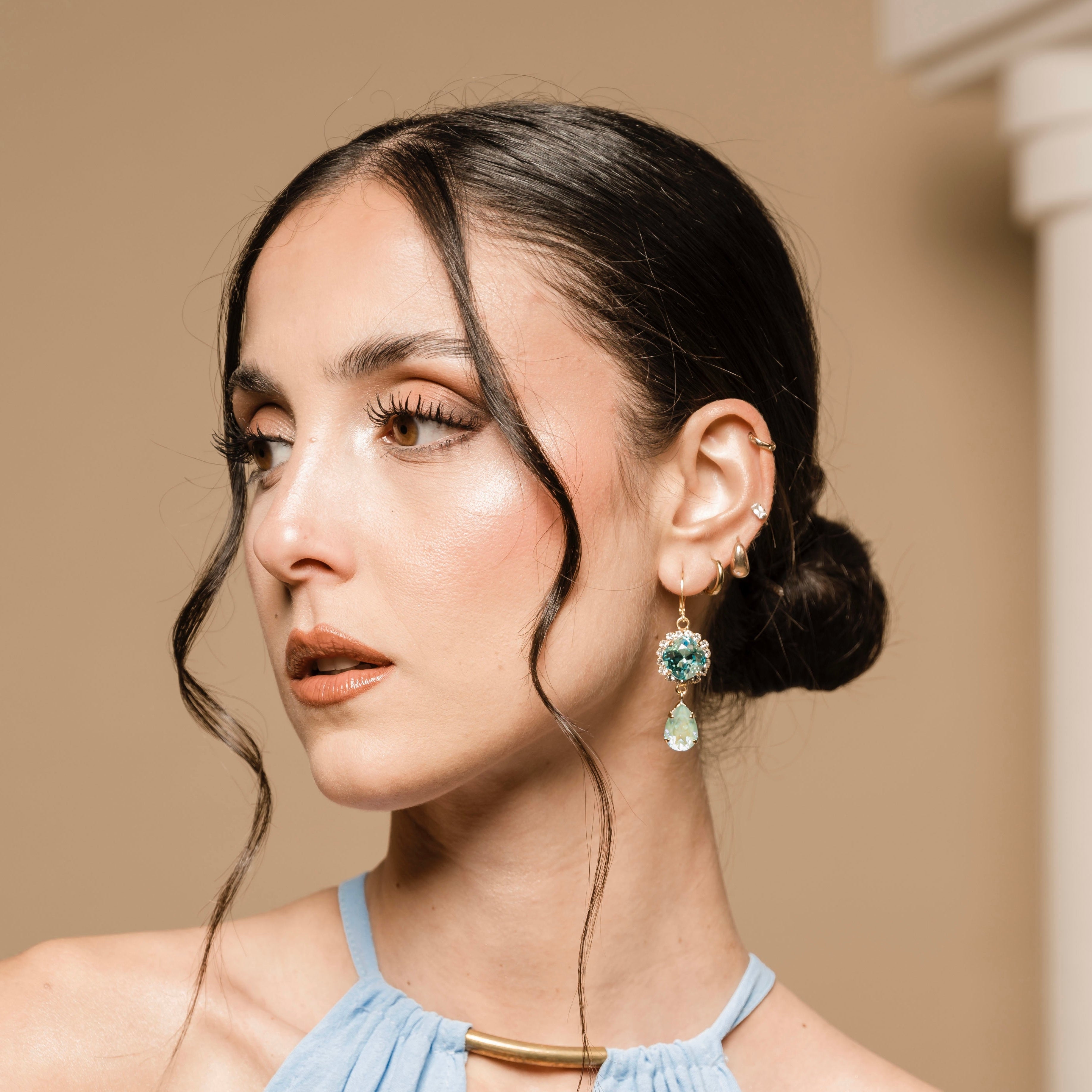 Orecchini Celeste - Nanà Positano | Sandali Artigianali Made In Positano