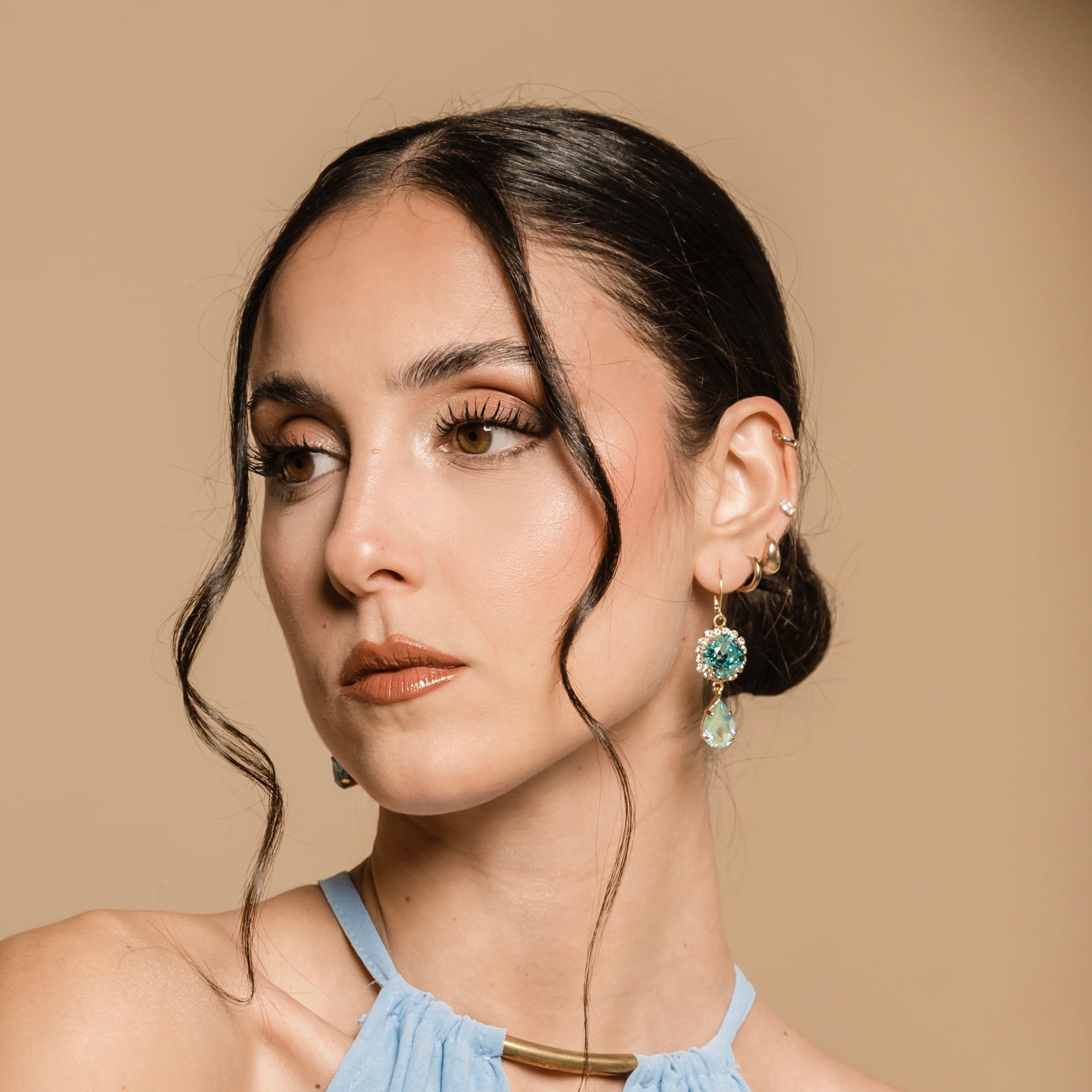 Orecchini Celeste - Nanà Positano | Sandali Artigianali Made In Positano